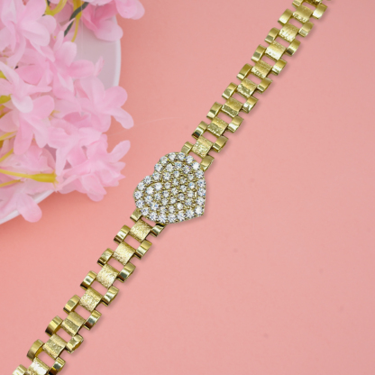 RX Bracelet With Pink Or White Heart Charm President Link Chain Bracelet 
