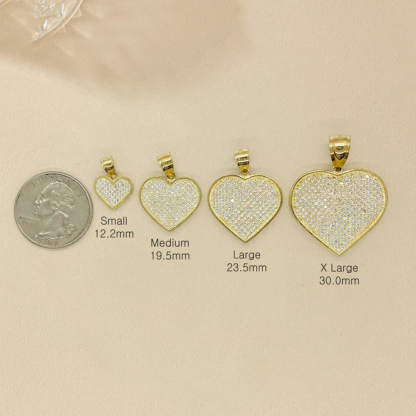 Classic Love CZ Heart Charm Gold Plated Necklace