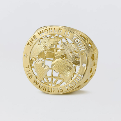 The World Is Yours Globe Ring Earth Map Ring