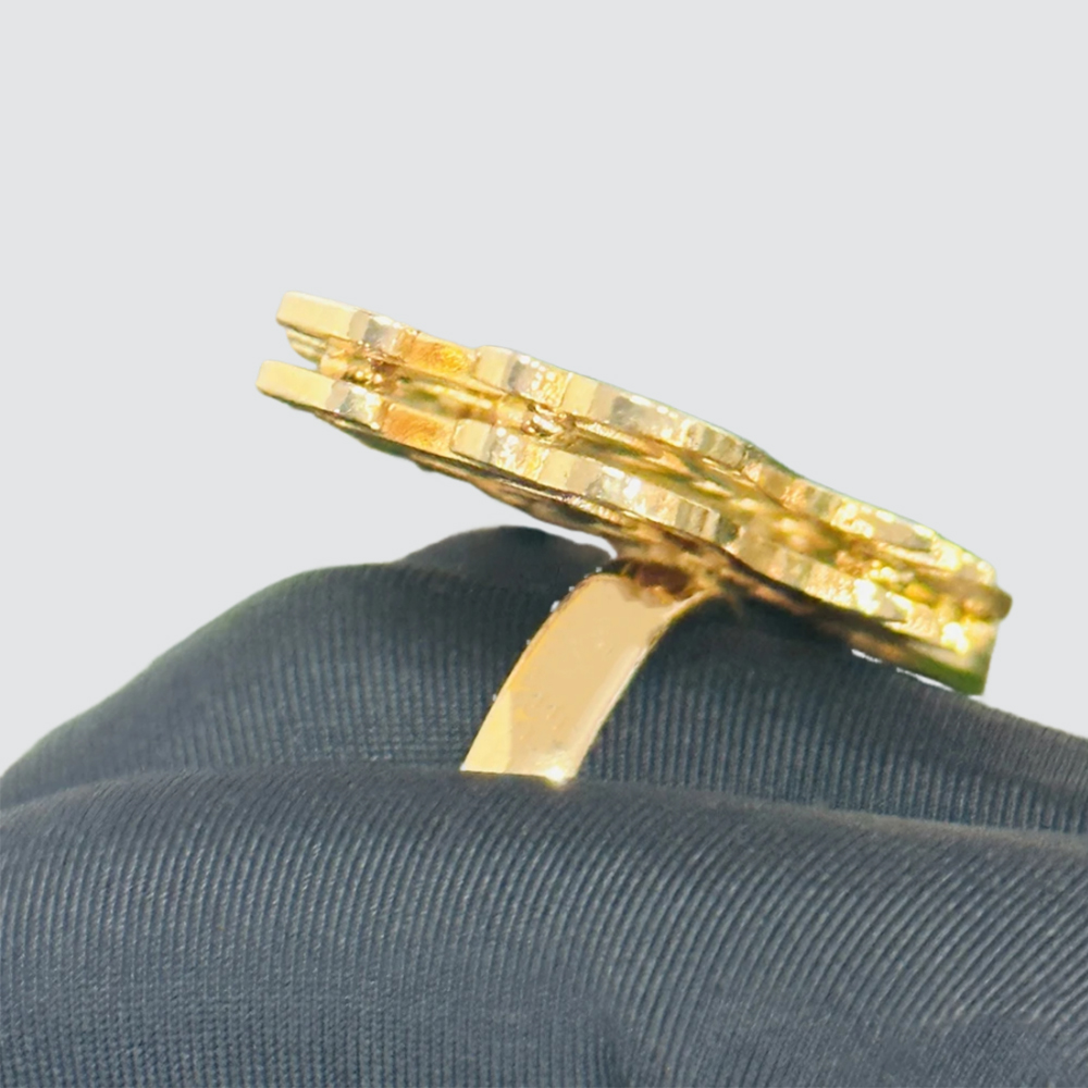 Crown Two Tone Ring Double Plated Gold Plated Name Ring