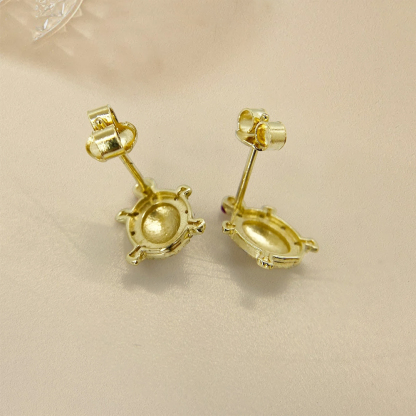 Turtle Stud Earrings Push Back Gold Plated Earrings