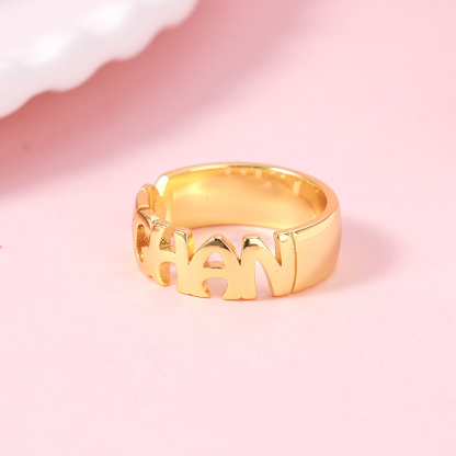 Personalized Hand Carved Brass Name Ring