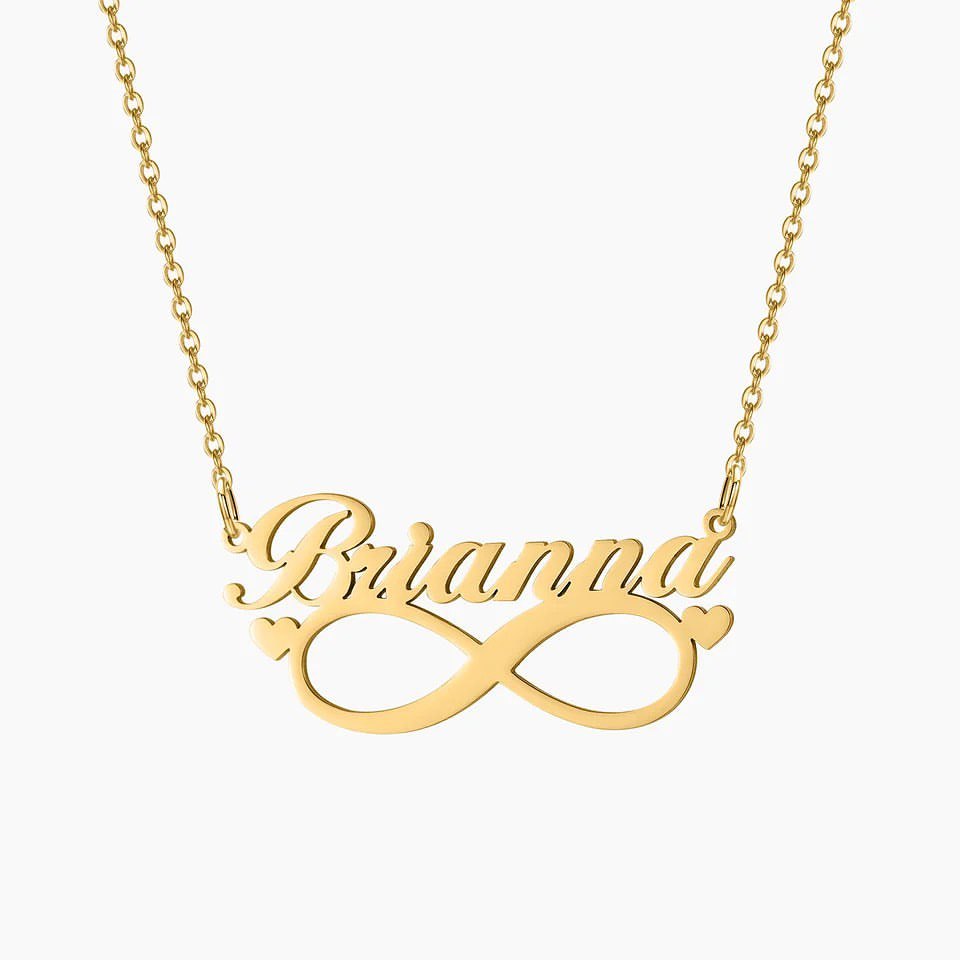 Infinity Nameplate Pendant Necklace Custom Name Necklace 