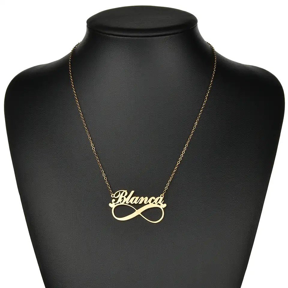 Infinity Nameplate Pendant Necklace Custom Name Necklace