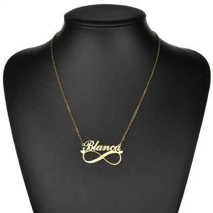 Infinity Nameplate Pendant Necklace Custom Name Necklace 
