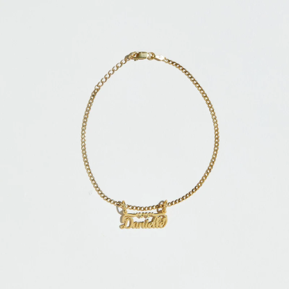 Customized Diamond Cut Double Hearts Name Pendant Necklace