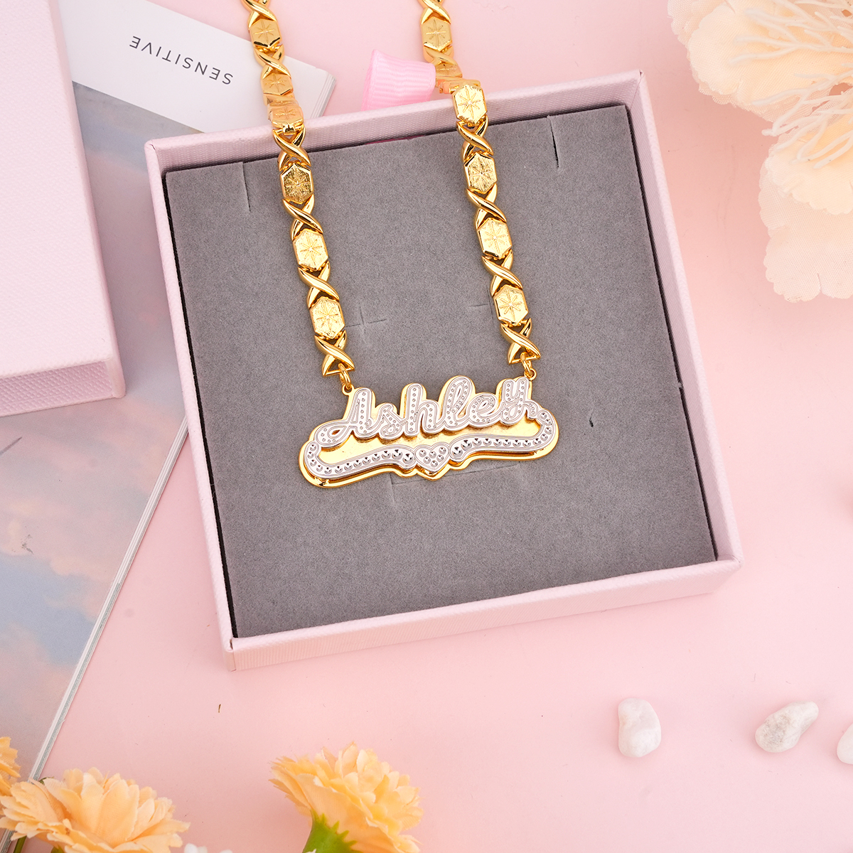 XOXO Chain Double Plated Personalized Name Necklace