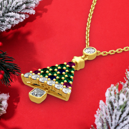 Christmas Tree Gold Plated Necklace