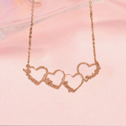 Multiple Heart Necklace Custom Family Necklace