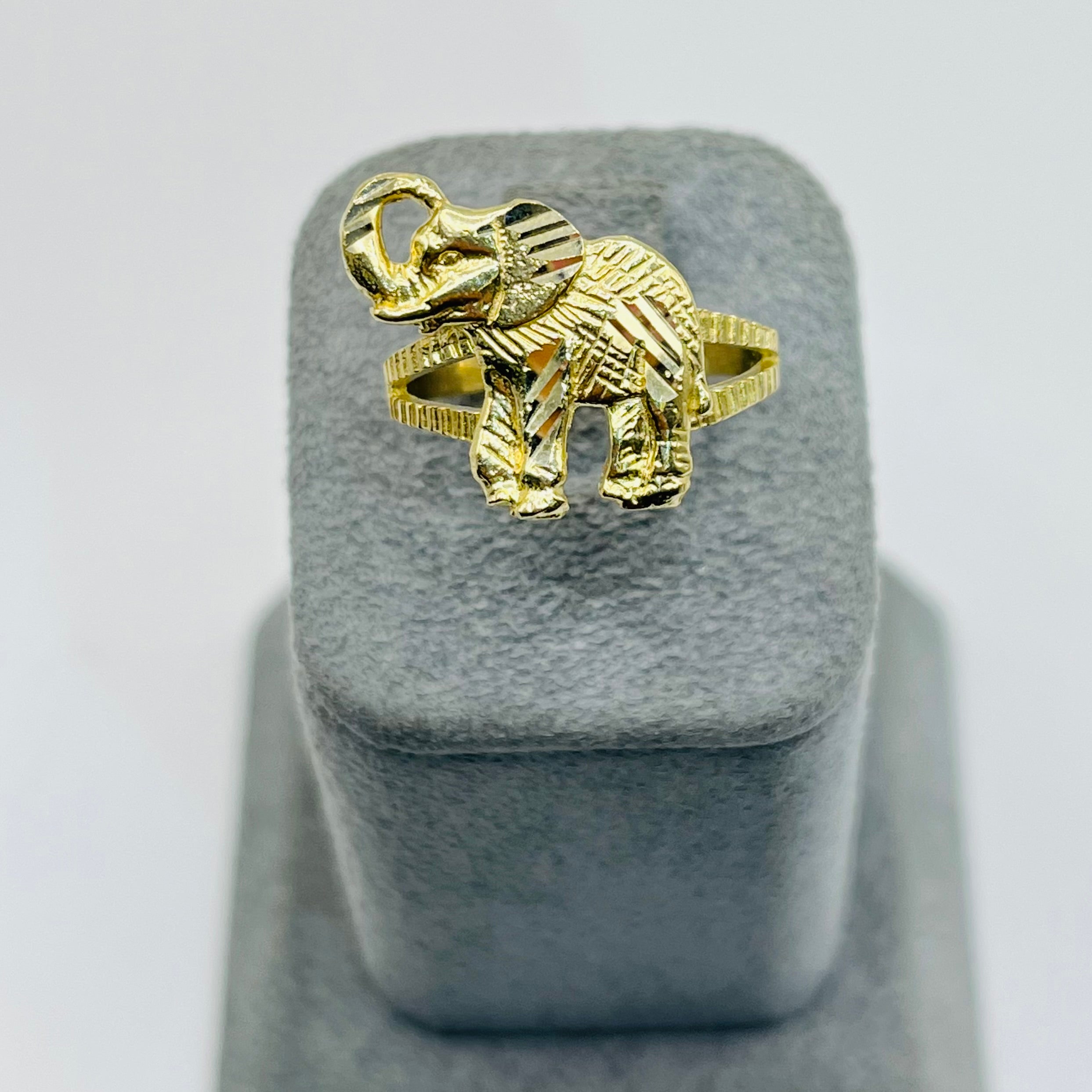 Gold Plated Elephant Nugget Ring