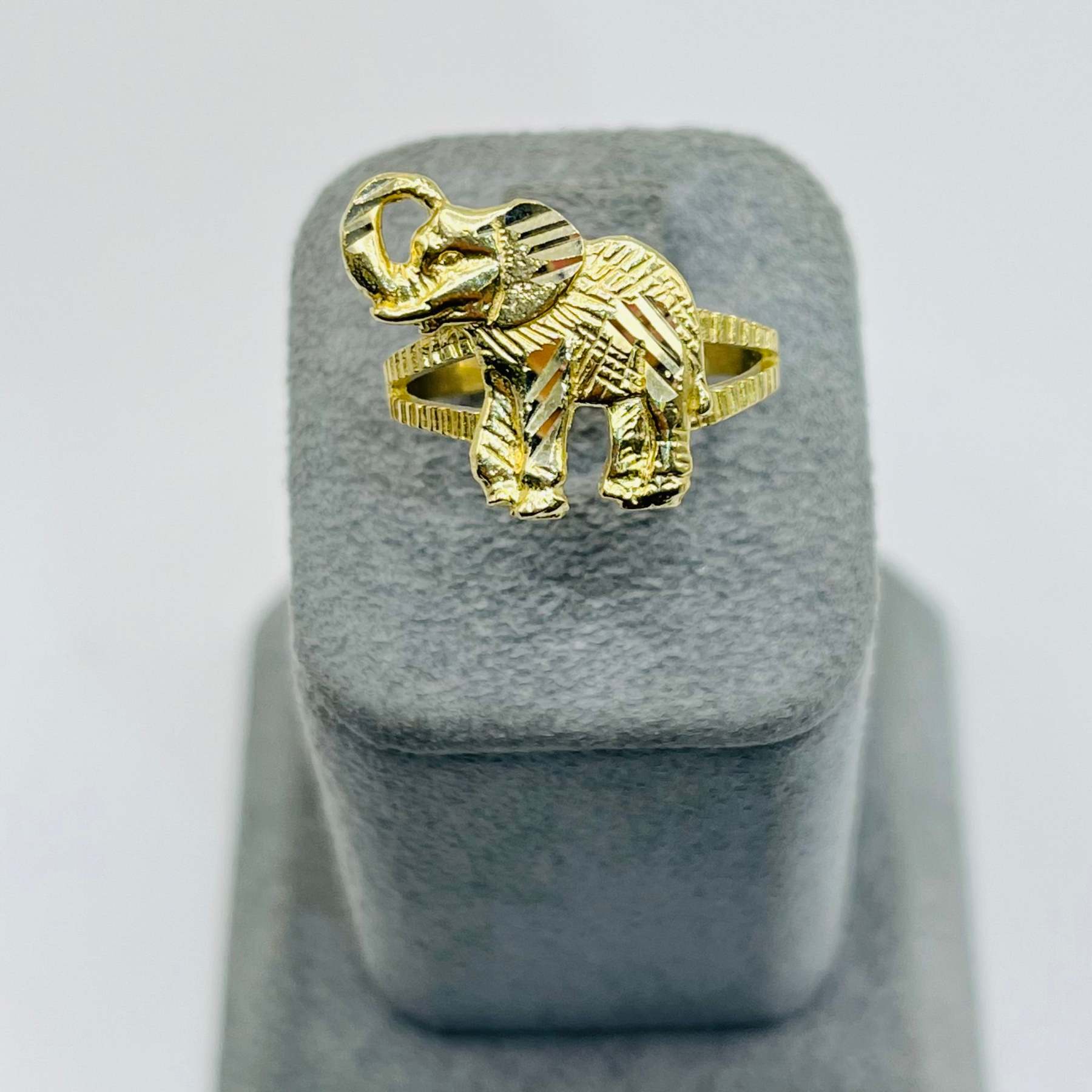 Gold Plated Elephant Nugget Ring