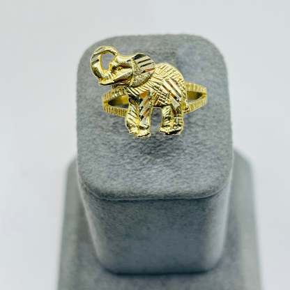 Gold Plated Elephant Nugget Ring