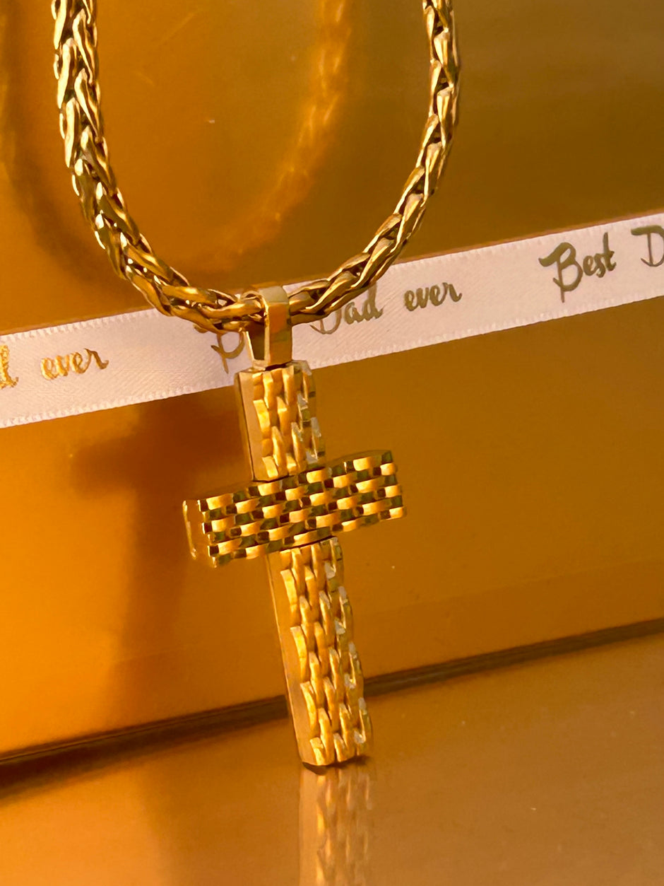 Cross Pendant Presidential Link Necklace Christian Jewelry