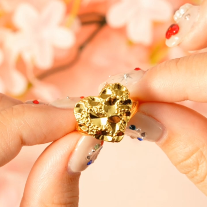 Gold Plated Heart Love Ring Custom Engraved Ring