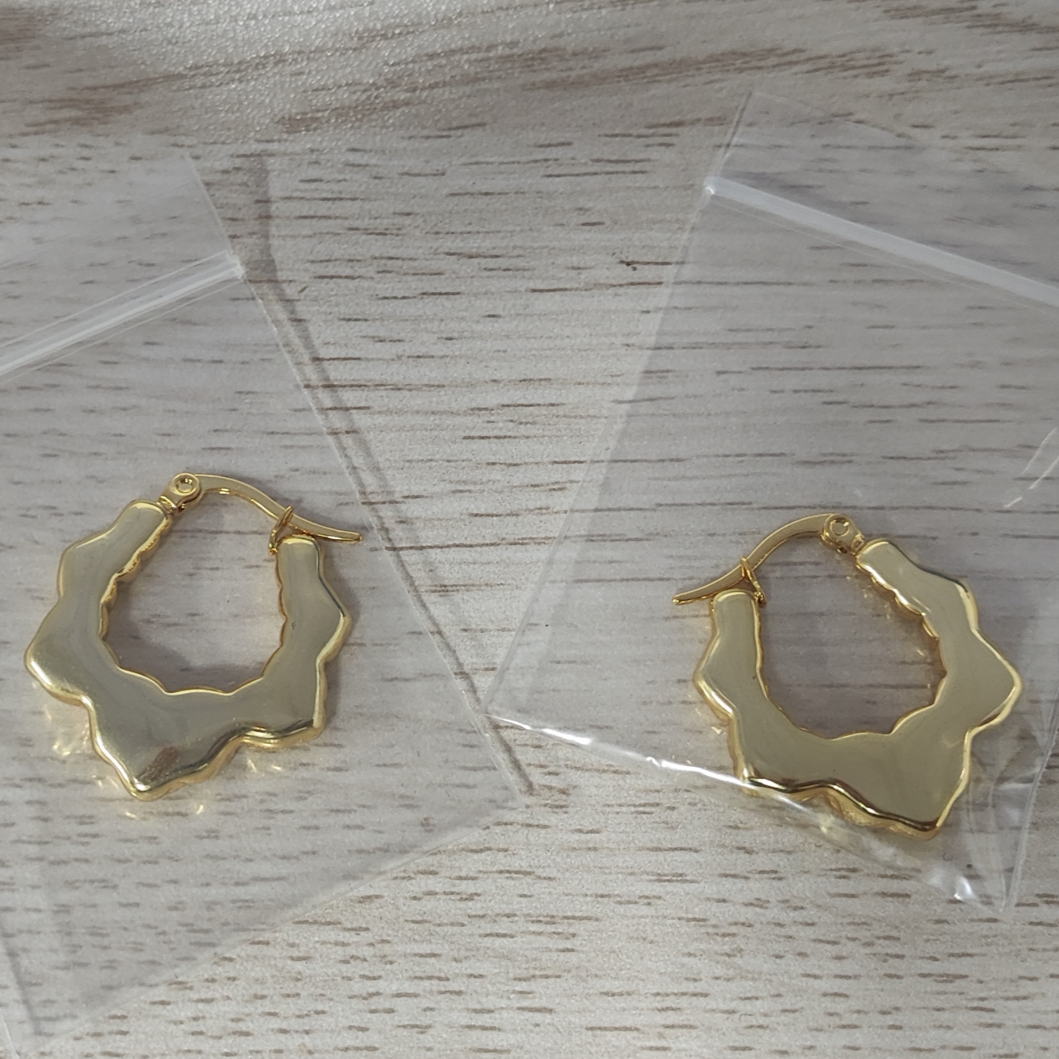 25mm XOXO Bamboo Earrings Gold Plated Hoop Earrings