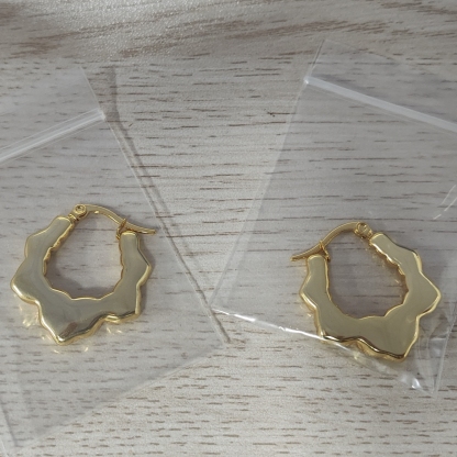 25mm XOXO Bamboo Earrings Gold Plated Hoop Earrings