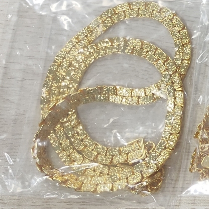 Gold Plated Nugget Chain Necklace 7mm Width