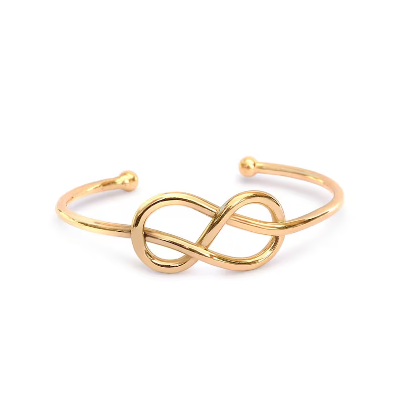 Gold Plated Knot Cuff Bangle Infinity Bangle Bracelet