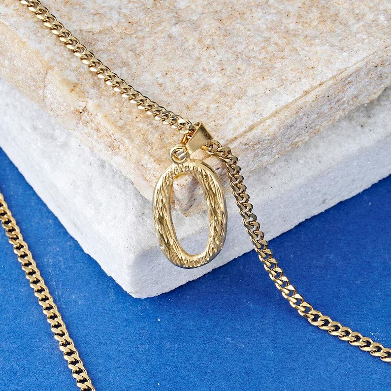 Gold Plated Personalized Initial Pendant Necklace