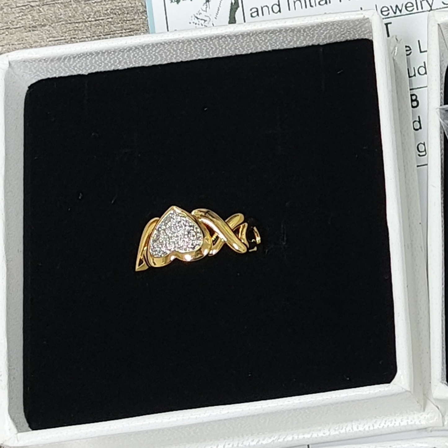 Xoxo Gold Plated Heart Ring Personalized Engraved Ring
