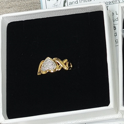 Xoxo Gold Plated Heart Ring Personalized Engraved Ring