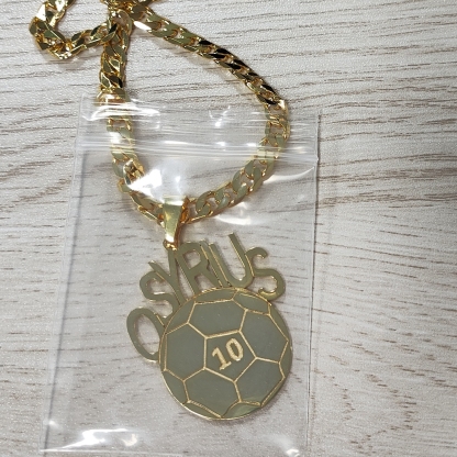 Custom Name and Number Soccer Ball Pendant Necklace