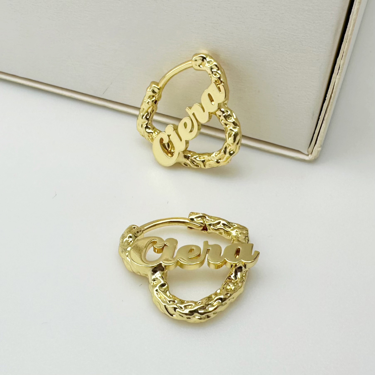 Nugget Earrings Cute Heart Earring Custom Name Earring