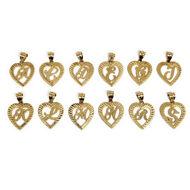 Personalized Heart Shaped Pendant Cut Initial Necklace