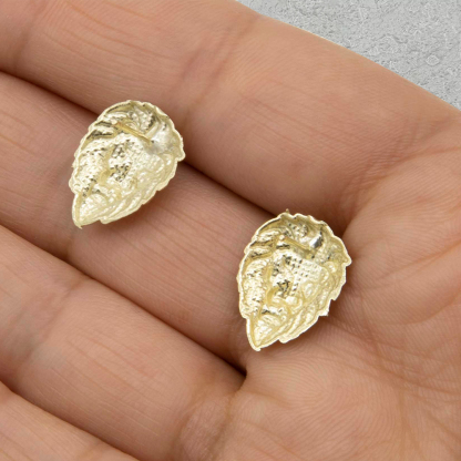 Lion Heart Stud Earrings Gold Plated Earrings