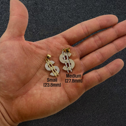 Money Dollar Sign Zircon Pendant Necklace