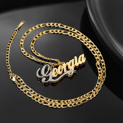 Two Tone Custom Double Plated Name Necklace