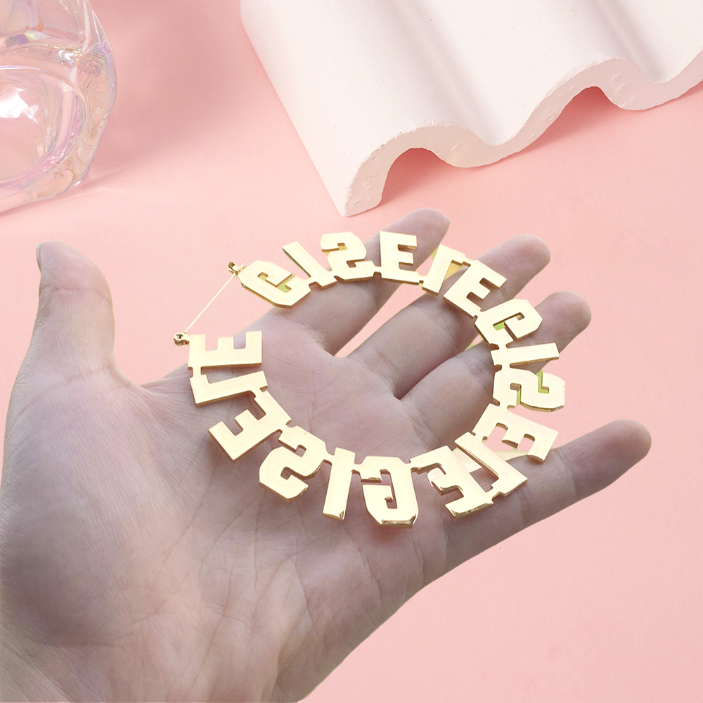 Personalized 60mm Letter Hoop Earrings
