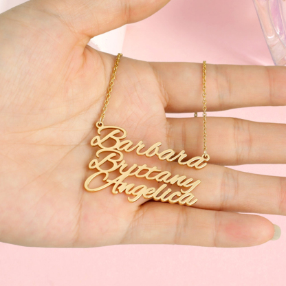 Custom Three Name Necklace Family Gifts