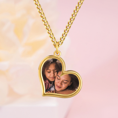 Custom Heart Pendant Photo Necklace