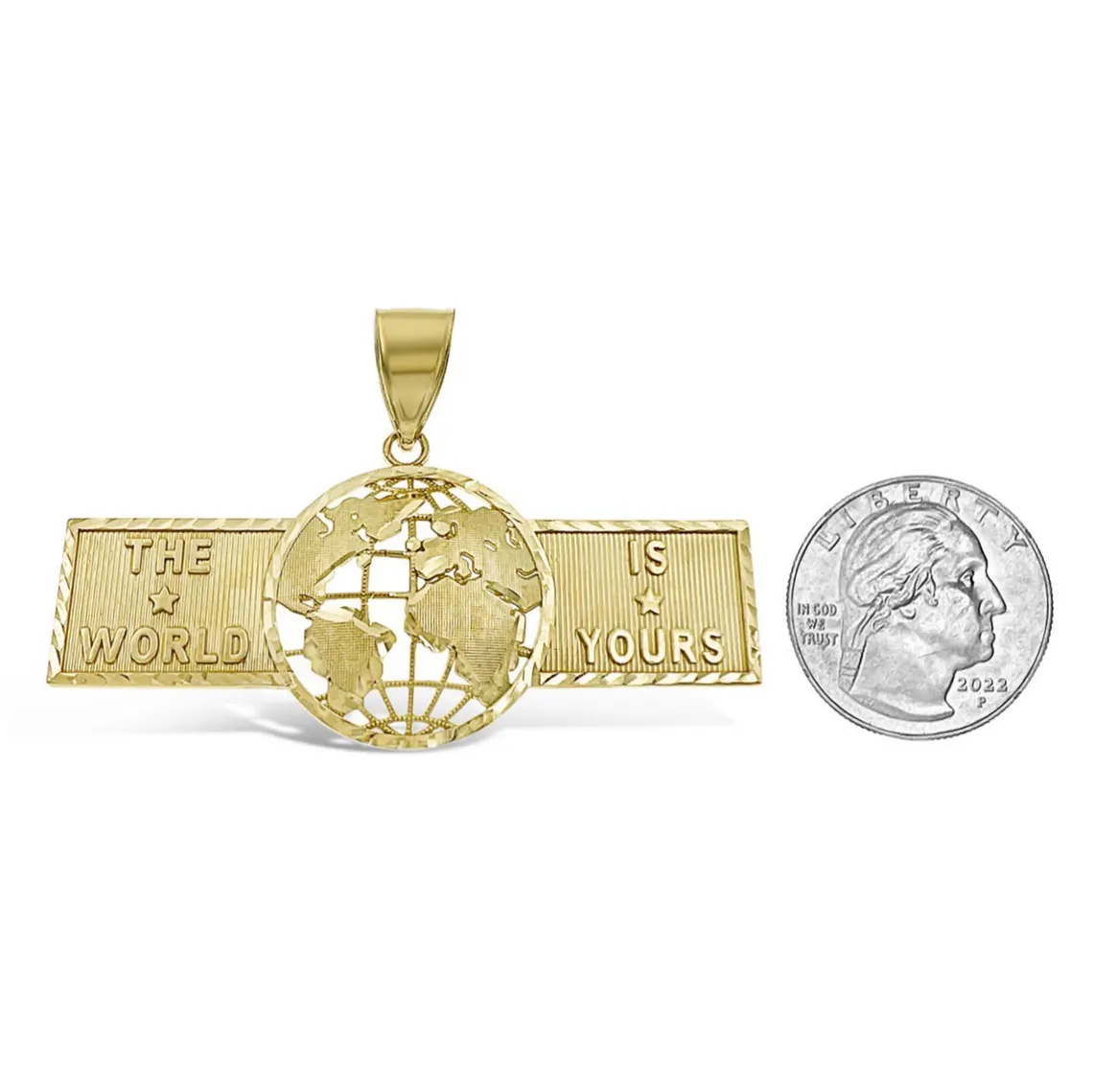 Gold Plated Earth Pendant  "Globe The World is Yours " Necklace