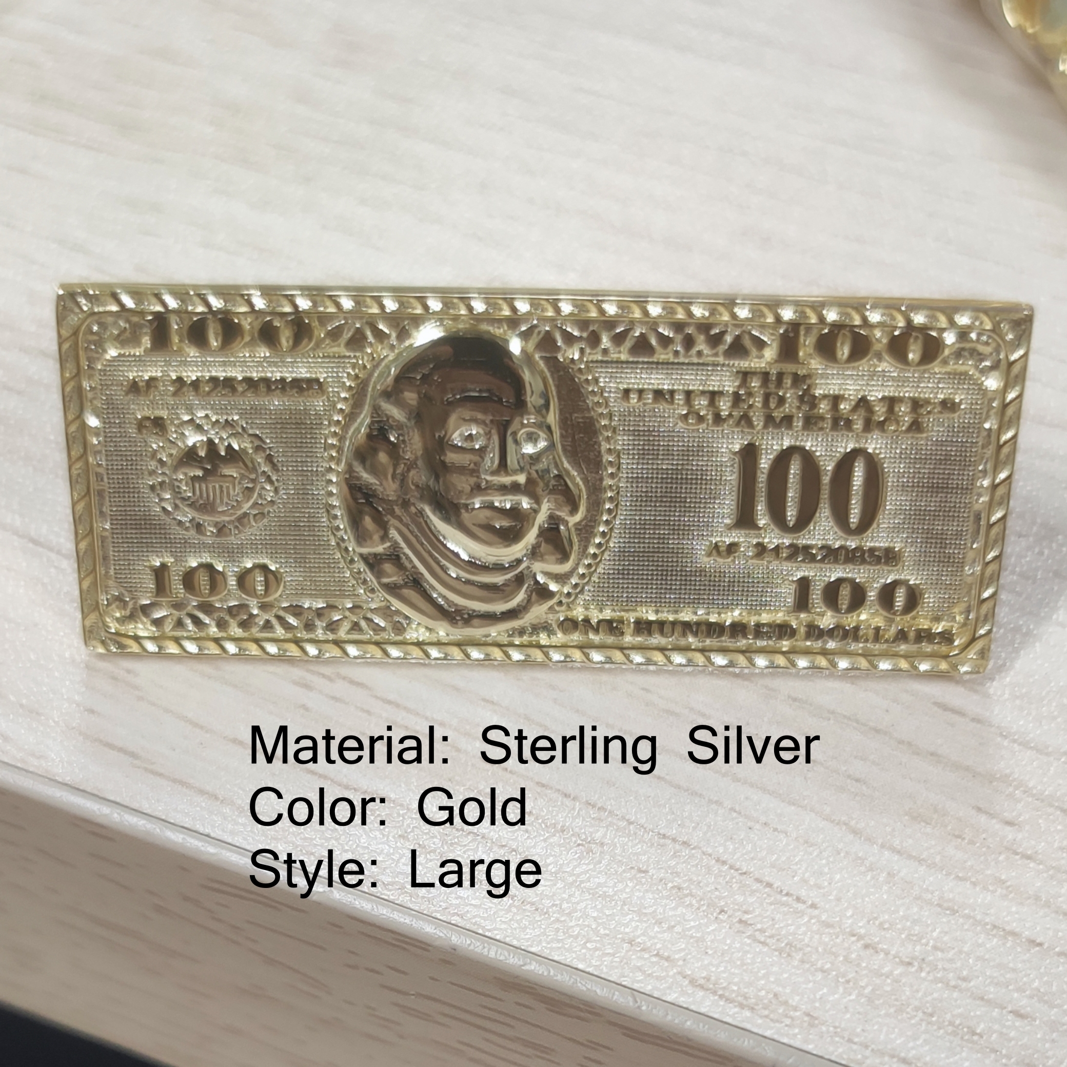 Hundred Dollar Bill Money Ring Two Finger Ring