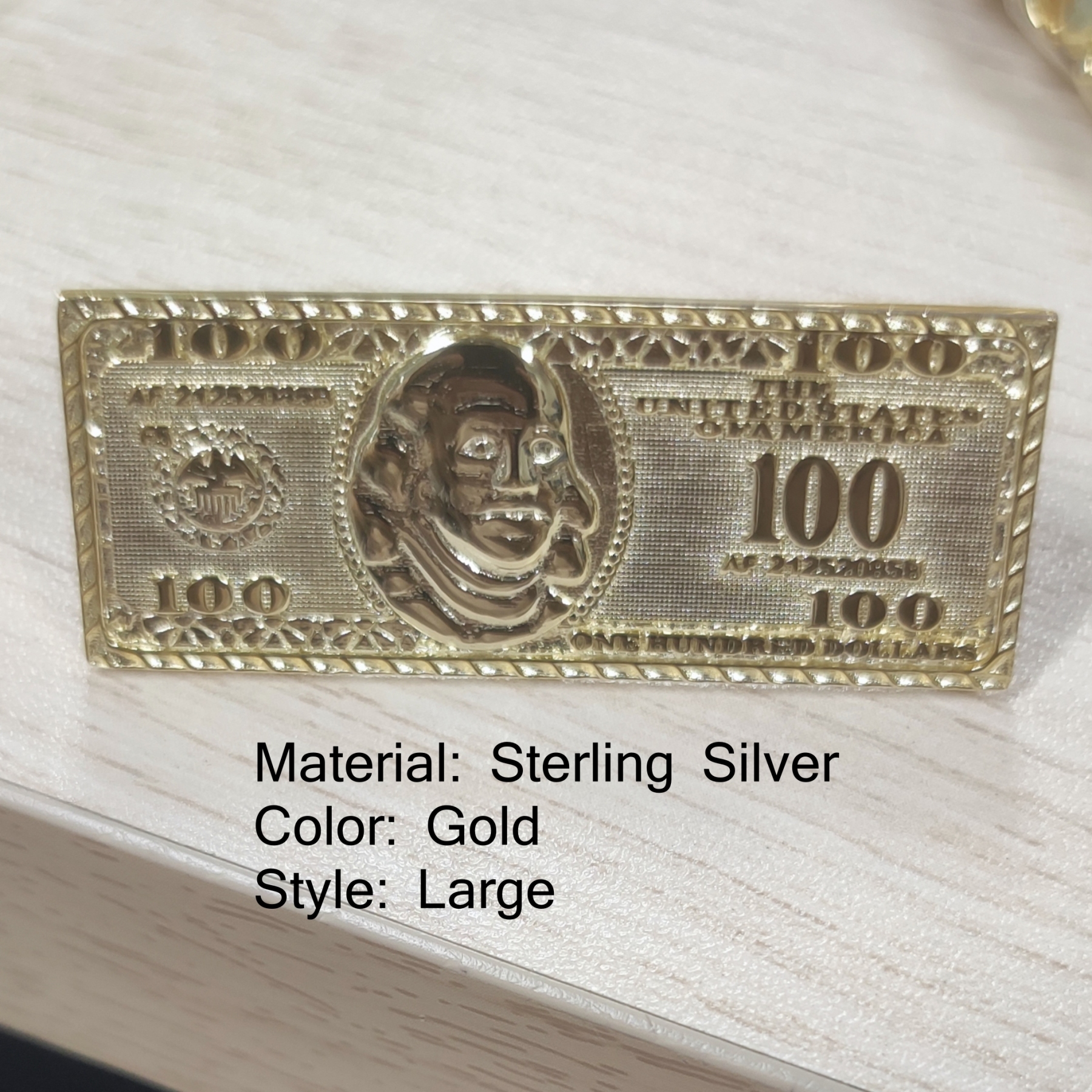 Hundred Dollar Bill Money Ring Two Finger Ring