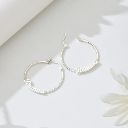 Personalized Custom Hoop Name Earrings