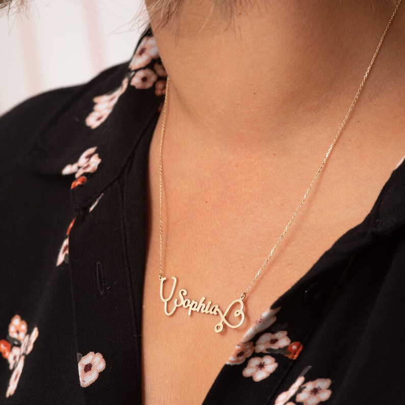 Personalized Custom Name Stethoscope Necklace Gold Plated Name Necklace