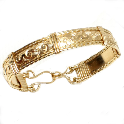14k Gold Plated Bangle Bracelet Wire Wrap Bracelet