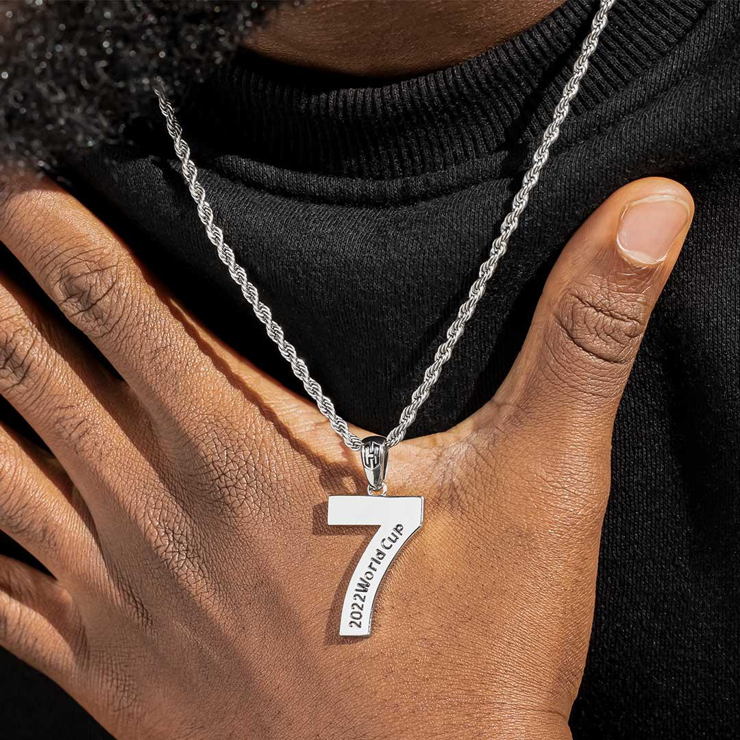 Number Engravable Pendant Personalized Custom Number Necklace
