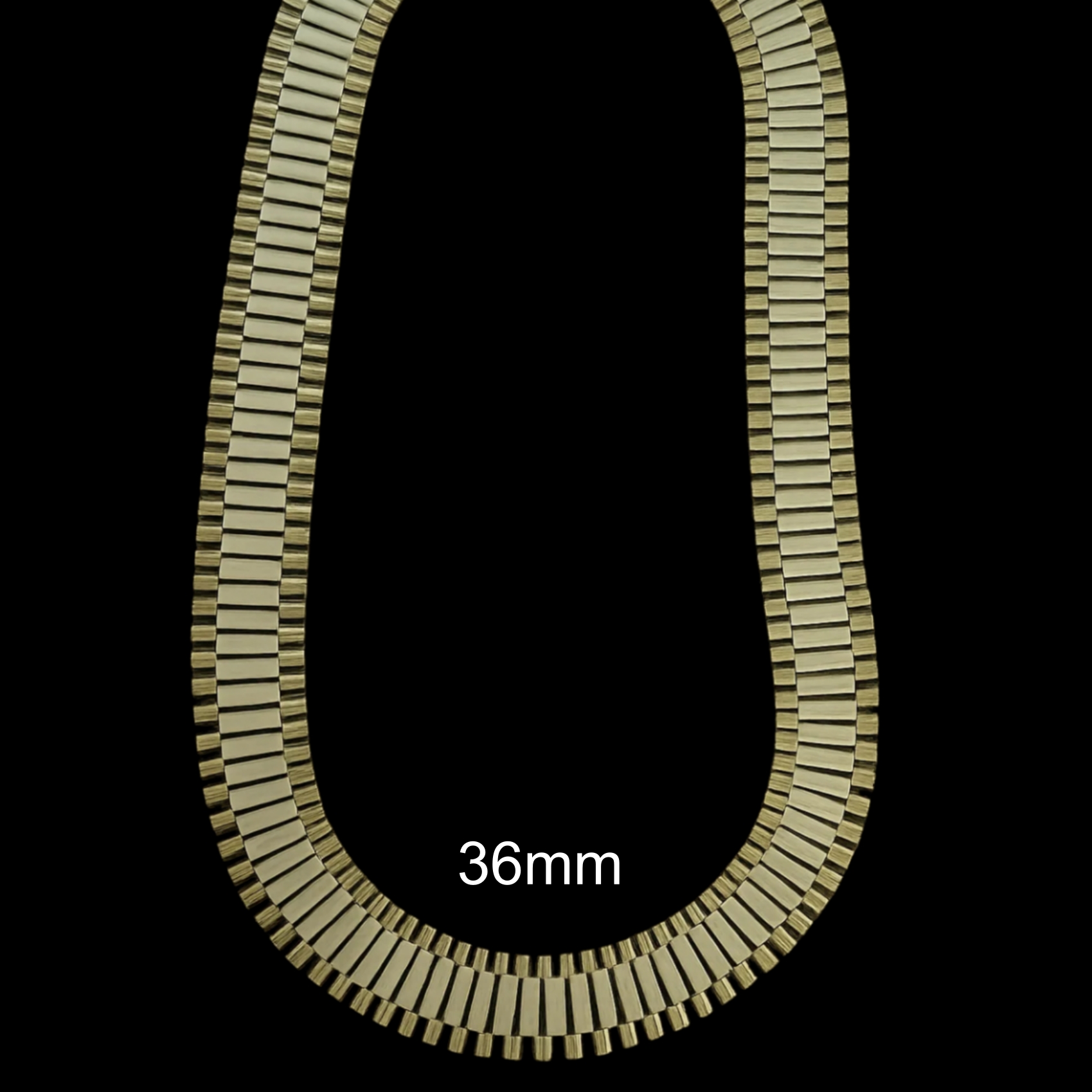 36mm Presidential Link Chain Gold Plated Watch Band Style Necklace