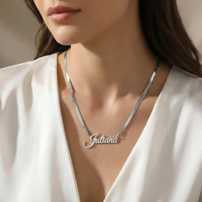 Snake Chain Gold Plated Personalized Name Necklace