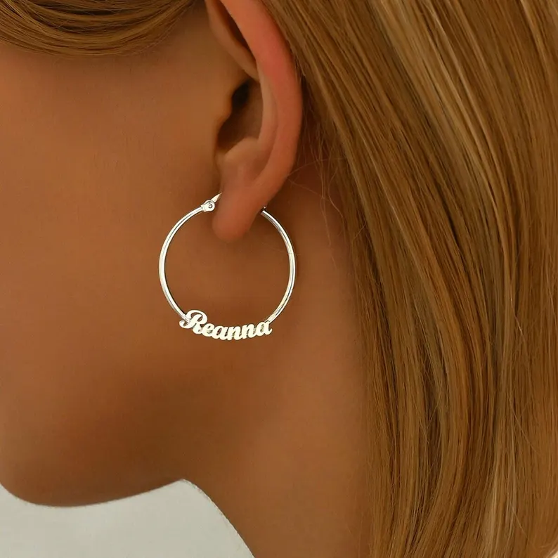 Personalized Custom Hoop Name Earrings