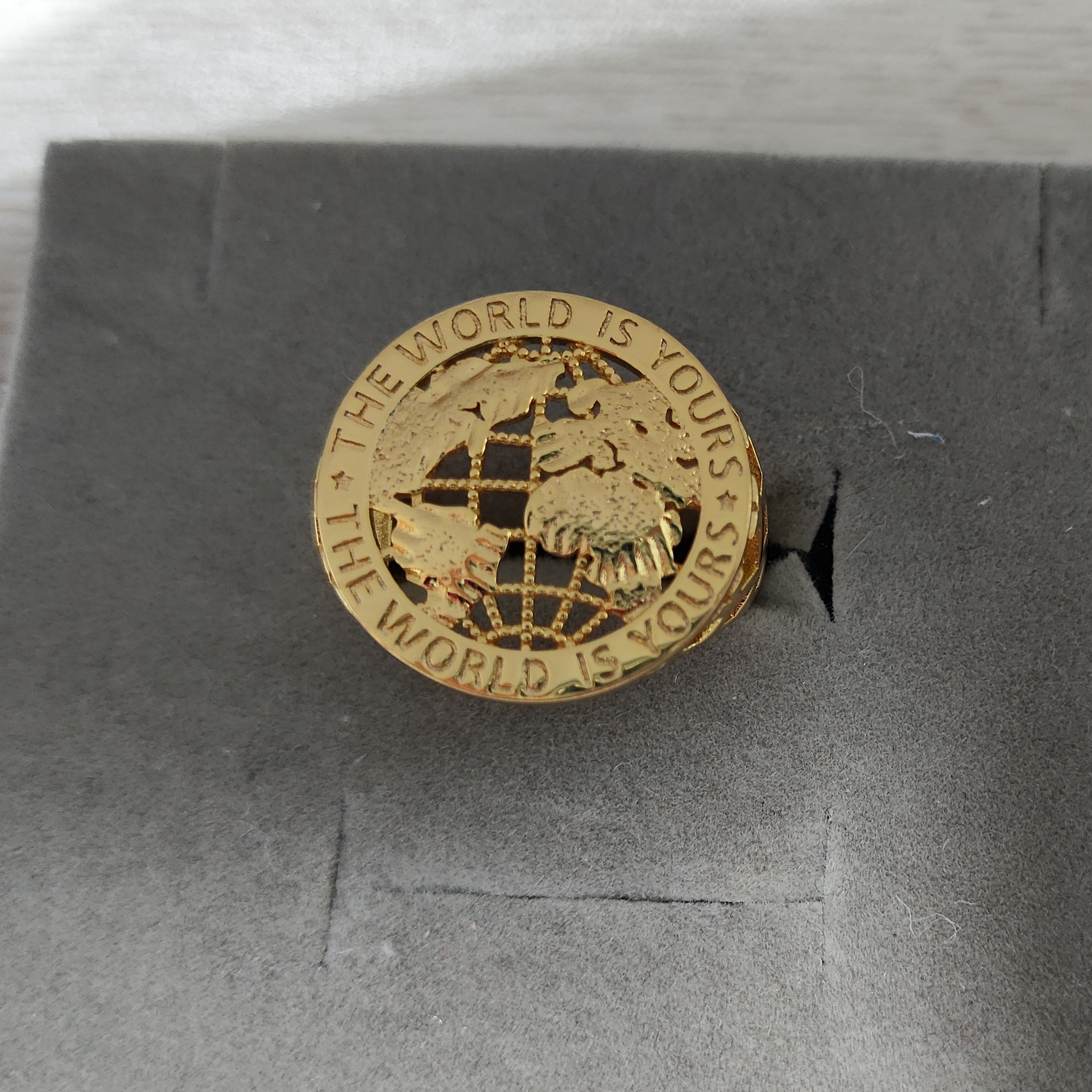 The World Is Yours Globe Ring Earth Map Engraved Ring