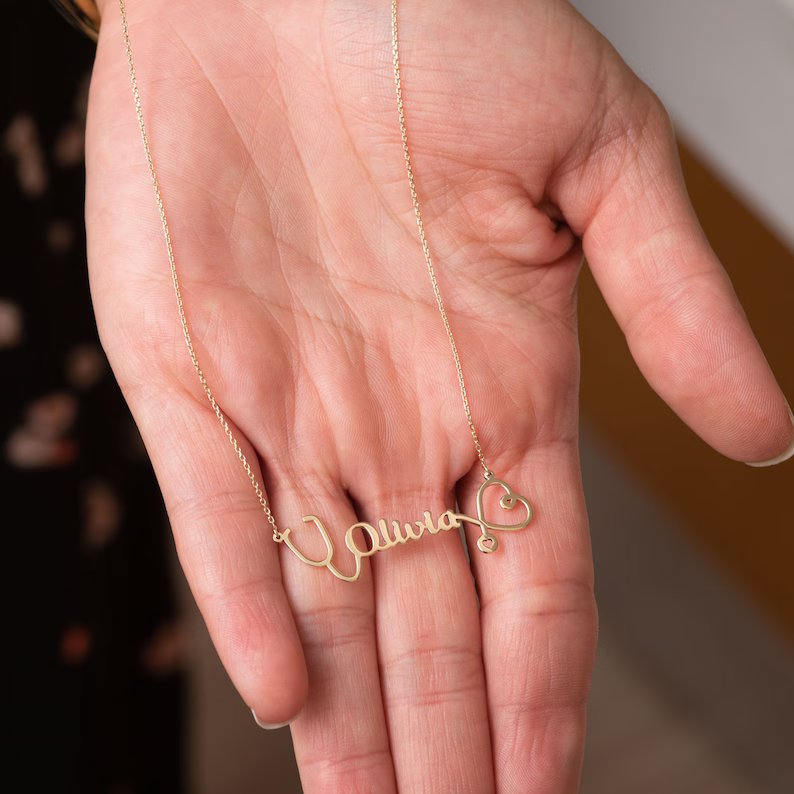 Personalized Custom Name Stethoscope Necklace Gold Plated Name Necklace