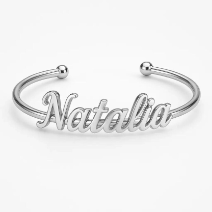 Personalized Custom Name Bracelet Gold Plated Name Bangle