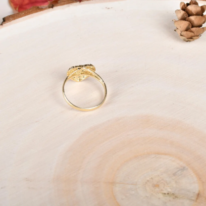 14K Gold Plated Love Heart Ring Nugget Ring