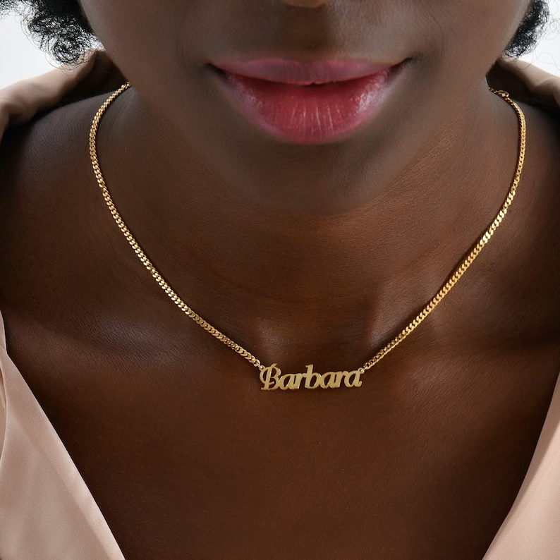 14K Gold Plated Personalized Custom Name Necklace 
