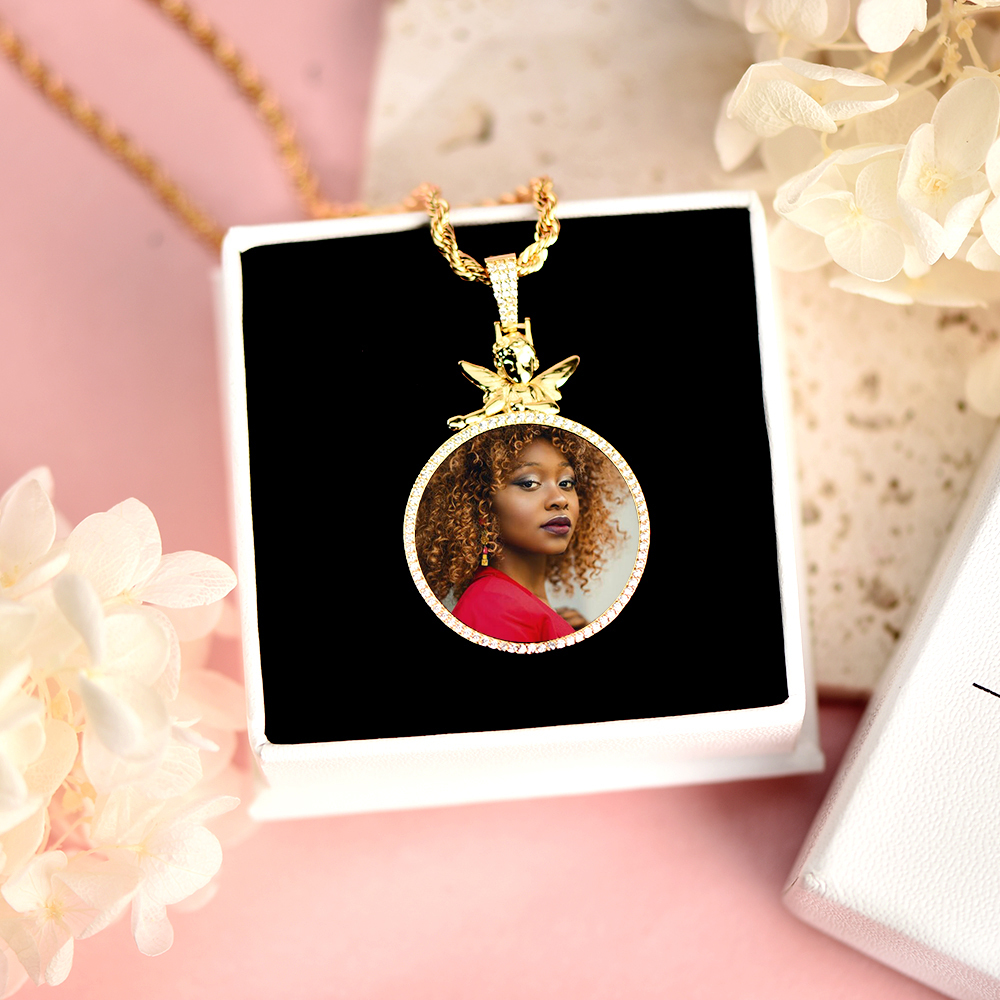 Angel Picture Pendant Custom Photo Necklace for Hip Hop Men Women Necklace